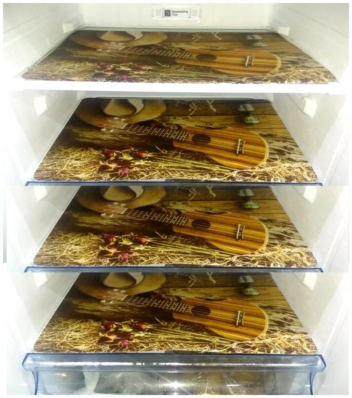 

Goel HomeDecor Pack Of 4 Classic gitar printed Refrigerator Fridge Drawer Mats 12 inch 18 inch