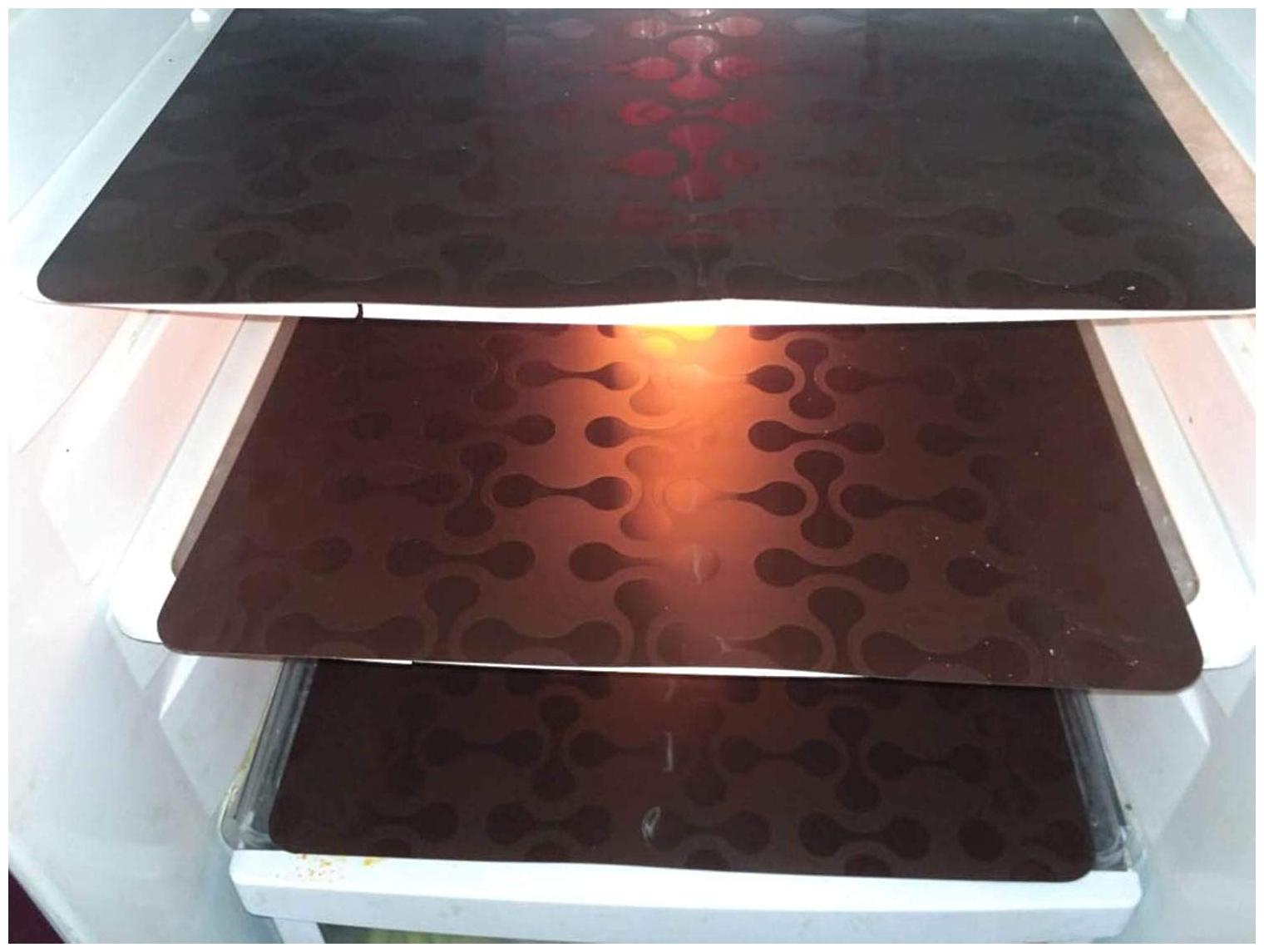 

Goel HomeDecor Pack Of 3 Classic Double Coin Refrigerator Fridge Drawer Mats 11 inch 17 inch