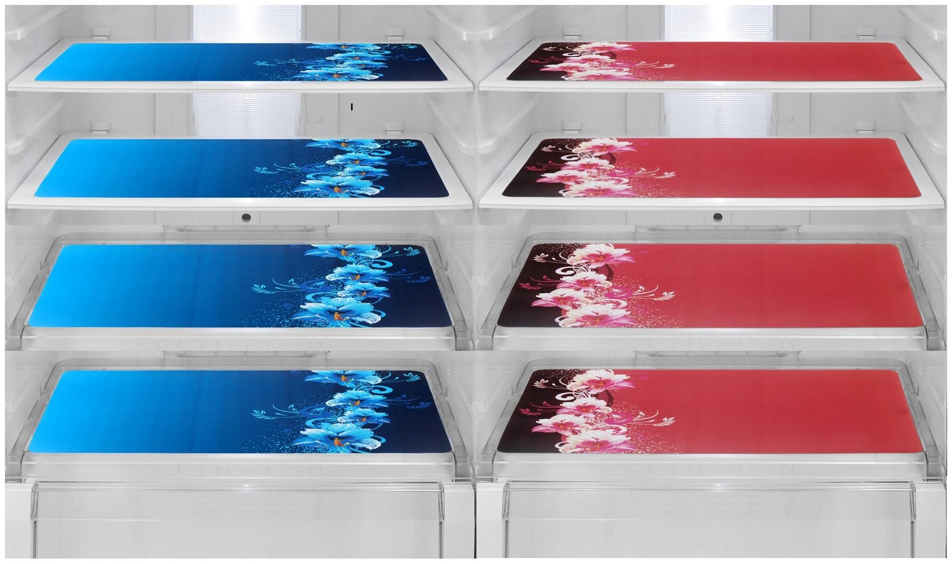 

Goel HomeDecor Pack Of 8 Classic Multi Print Refrigerator Fridge Drawer Mats 11 5 inch 17 5 inch