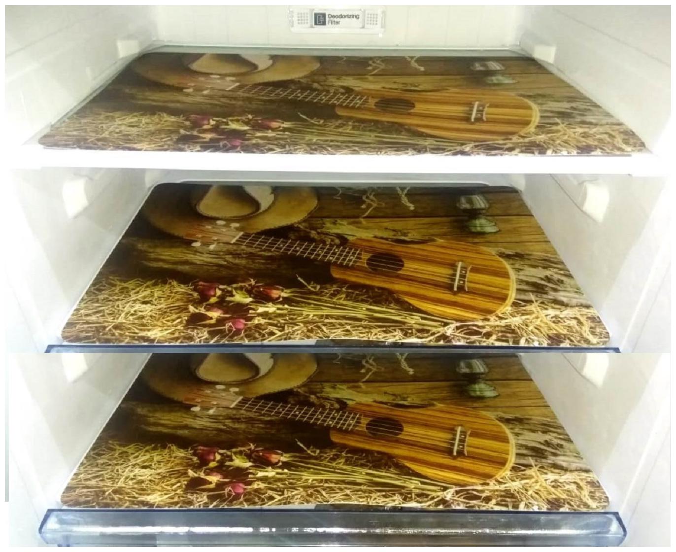 

Goel HomeDecor Pack Of 3 Classic gitar printed Refrigerator Fridge Drawer Mats 12 inch 18 inch