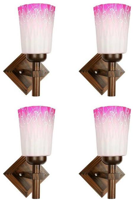 

Gojeeva New Designer decorative wall light Lamp( Set Of 4) Pink White