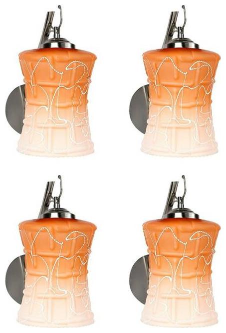 

Gojeeva New Designer decorative wall light Lamp( Set Of 4) Orange White