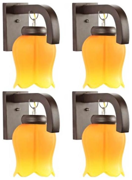 

Gojeeva New Designer decorative wall light Lamp( Set Of 4) Orange