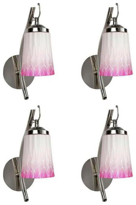 

Gojeeva New Designer decorative wall light Lamp( Set Of 4) Pink White
