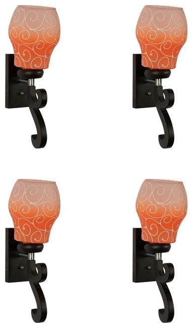 

Gojeeva New Designer decorative wall light Lamp( Set Of 4) Orange