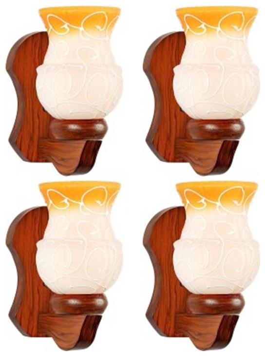 

Gojeeva New Designer decorative wall light Lamp( Set Of 4) Orange White
