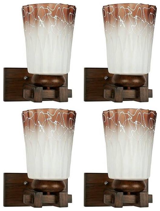 

Gojeeva New Designer decorative wall light Lamp( Set Of 4) Brown White