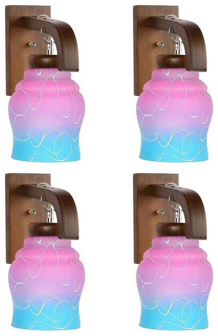 

Gojeeva New Designer decorative wall light Lamp( Set Of 4) Purple Blue