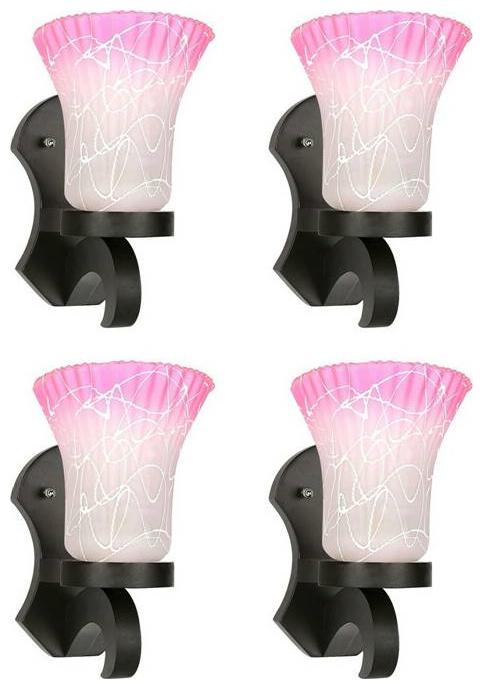 

Gojeeva New Designer decorative wall light Lamp( Set Of 4) Pink White