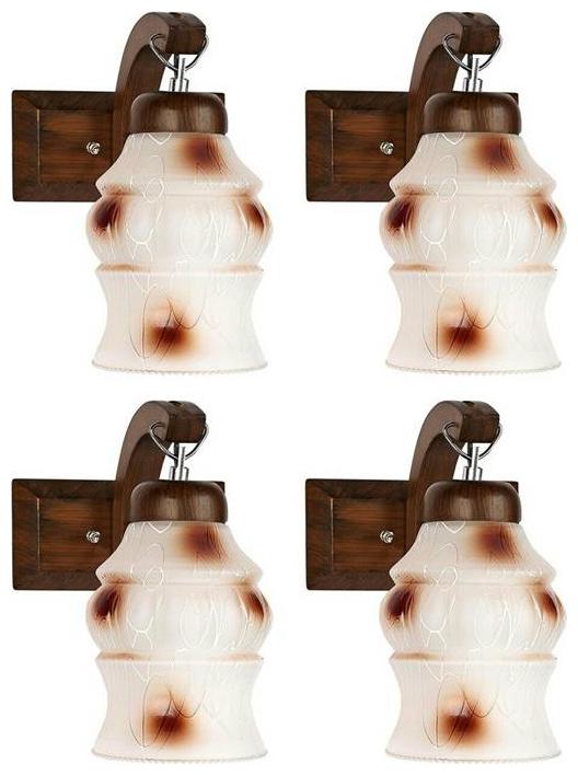 

Gojeeva New Designer decorative wall light Lamp( Set Of 4) Brown White