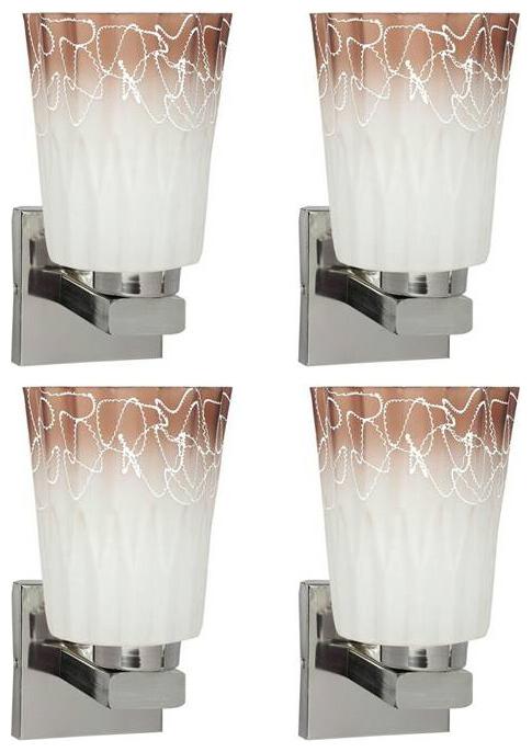 

Gojeeva New Designer decorative wall light Lamp( Set Of 4) Brown White