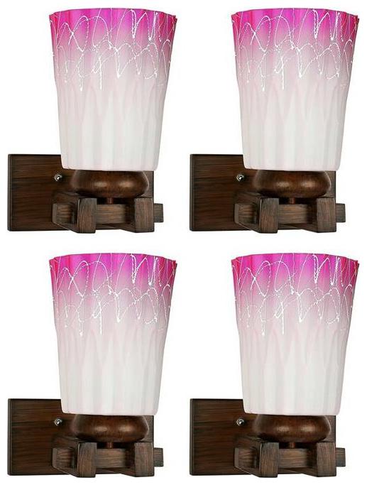 

Gojeeva New Designer decorative wall light Lamp( Set Of 4) Pink White