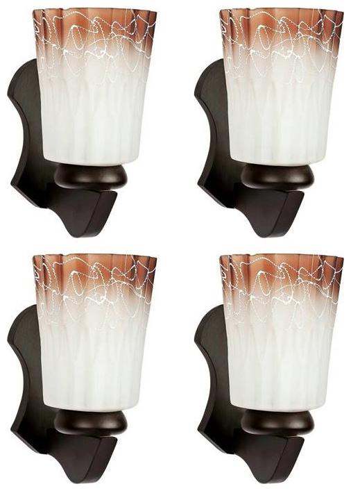 

Gojeeva New Designer decorative wall light Lamp( Set Of 4) Brown White