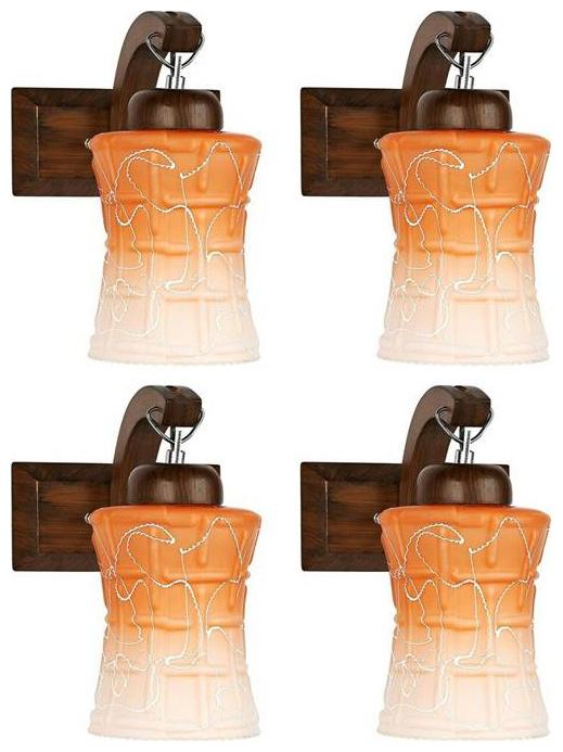 

Gojeeva New Designer decorative wall light Lamp( Set Of 4) Orange White