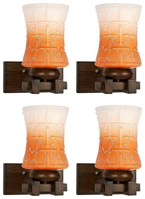 

Gojeeva New Designer decorative wall light Lamp( Set Of 4) Orange White