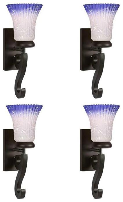 

Gojeeva New Designer decorative wall light Lamp( Set Of 4) Blue White