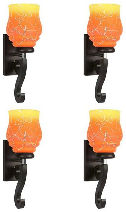 

Gojeeva New Designer decorative wall light Lamp( Set Of 4) Orange Yellow