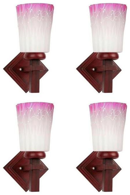 

Gojeeva New Designer decorative wall light Lamp( Set Of 4) Pink White