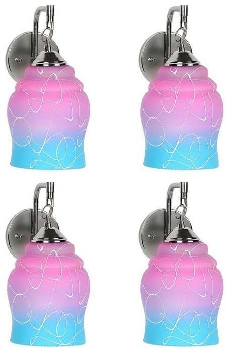 

Gojeeva New Designer decorative wall light Lamp( Set Of 4) Purple Blue