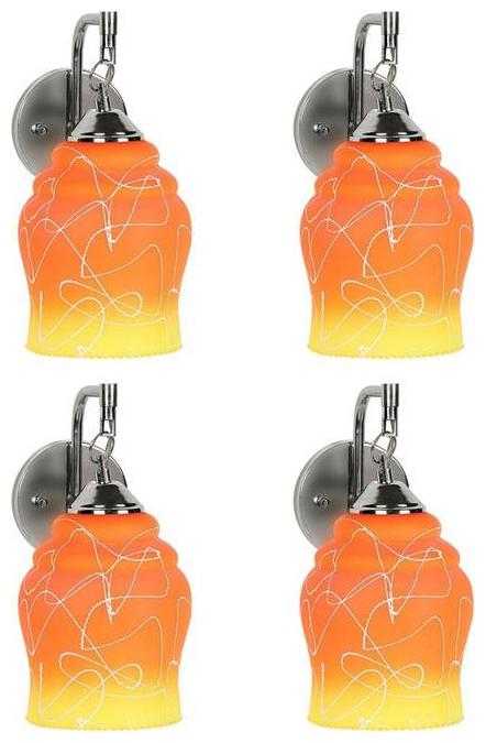 

Gojeeva New Designer decorative wall light Lamp( Set Of 4) Orange Yellow