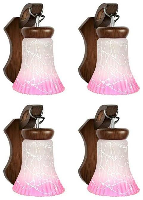 

Gojeeva New Designer decorative wall light Lamp( Set Of 4) Pink White