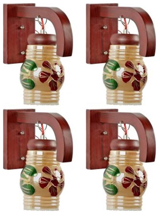 

Gojeeva New Designer decorative wall light Lamp( Set Of 4) Gold Maroon