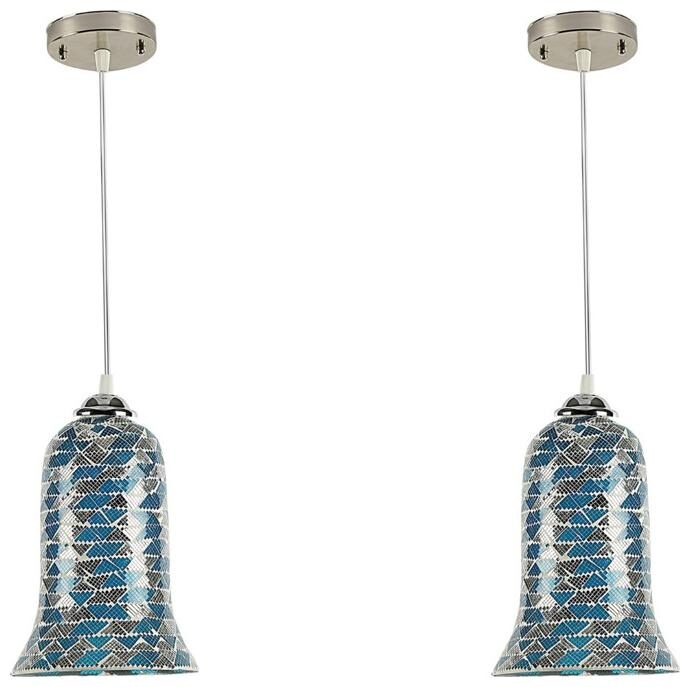

Gojeeva Pendants Ceiling Lamp pack of 2 Blue Color