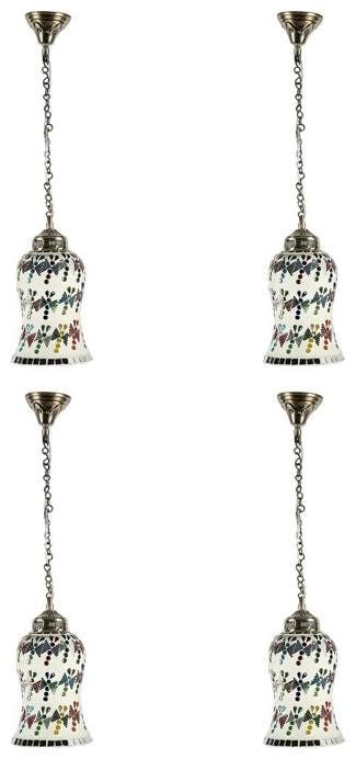 

Gojeeva Pendants Ceiling Lamp pack of 4 Green White Color