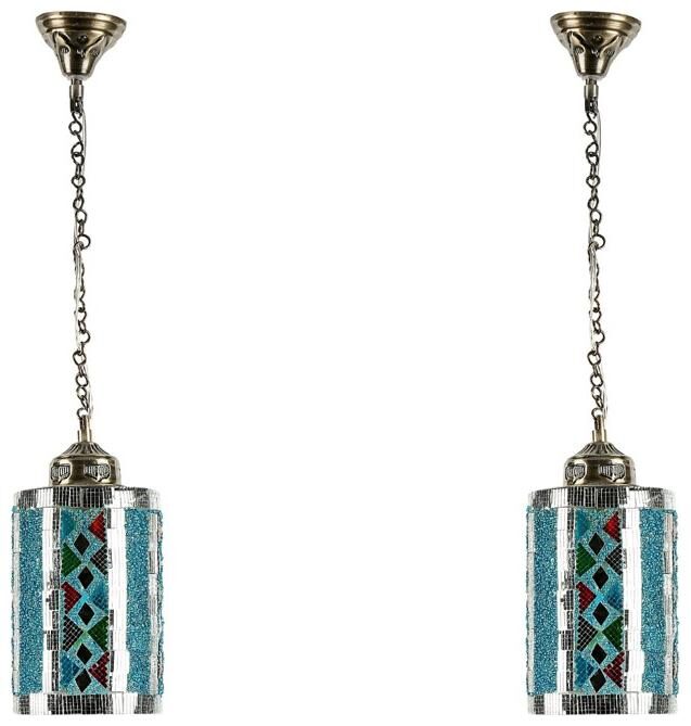 

Gojeeva Pendants Ceiling Lamp Pack Of 2 Blue White Color