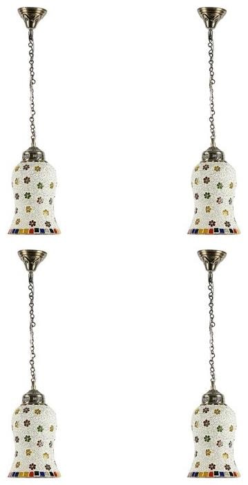 

Gojeeva Pendants Ceiling Lamp Pack Of 4 White Yellow Color