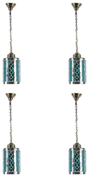 

Gojeeva Pendants Ceiling Lamp pack of 4 Blue White Color