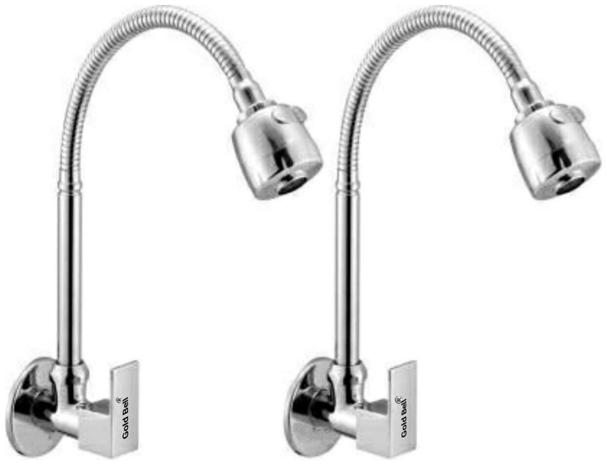 

GOLD BELL Wall Mount Brass Basin and Sink Taps ( Handle Controlled )