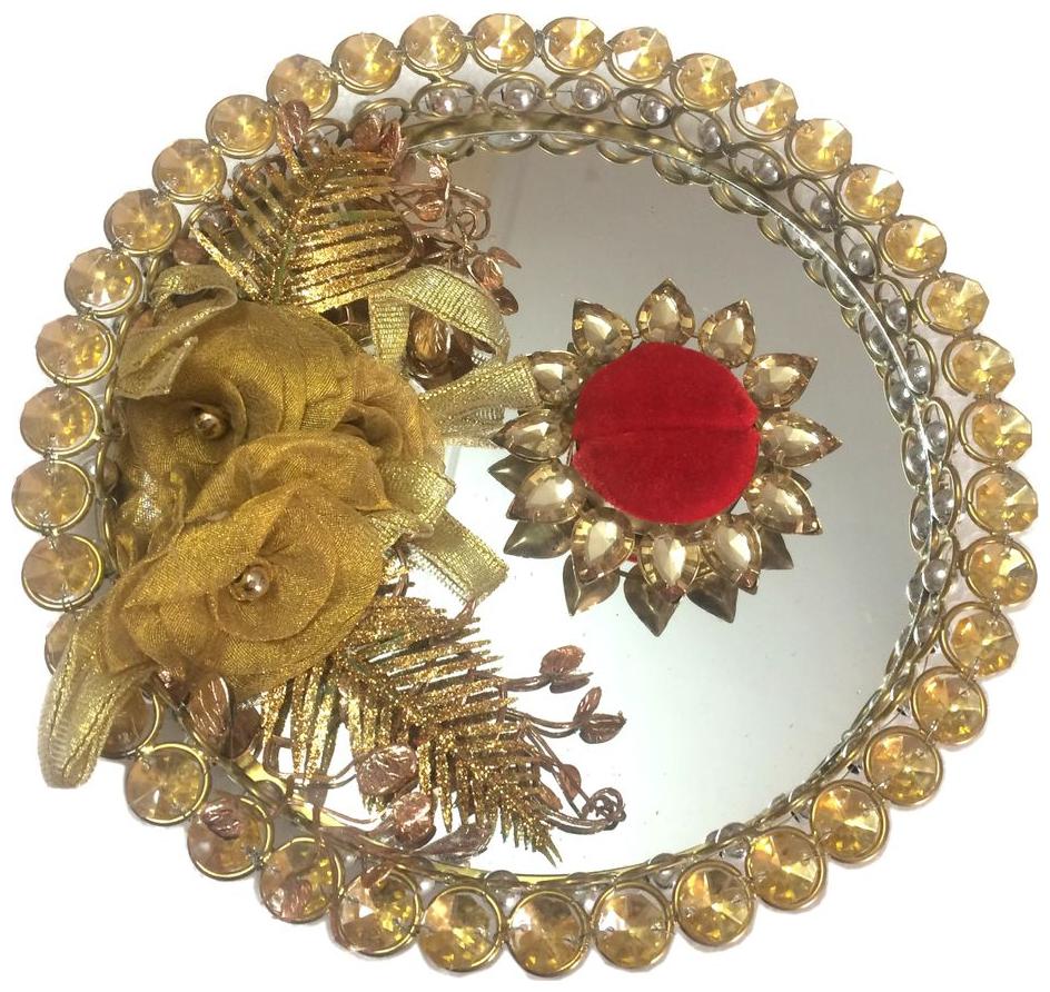 

Gold Crystal Wedding Engagement Ring Platter tray