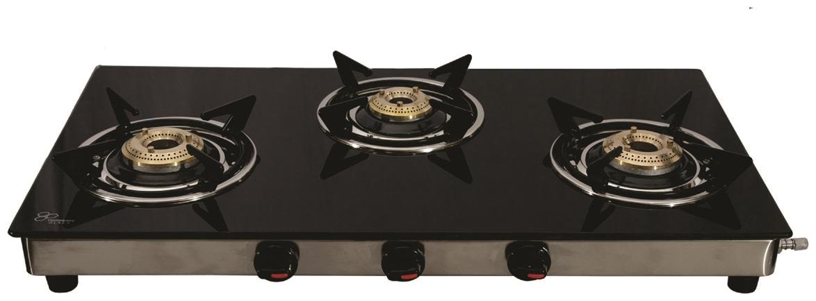 

GOOD FLAME GOODFLAME 20 3 Burner Regular Black Gas Stove ISI Certified