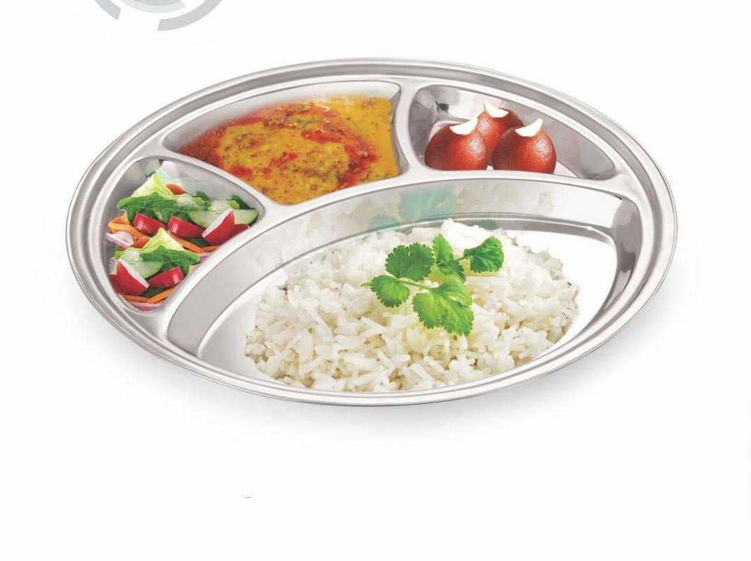 

Goswami CORE Stainless steel 4 compartment Bhojan thali - set of 1