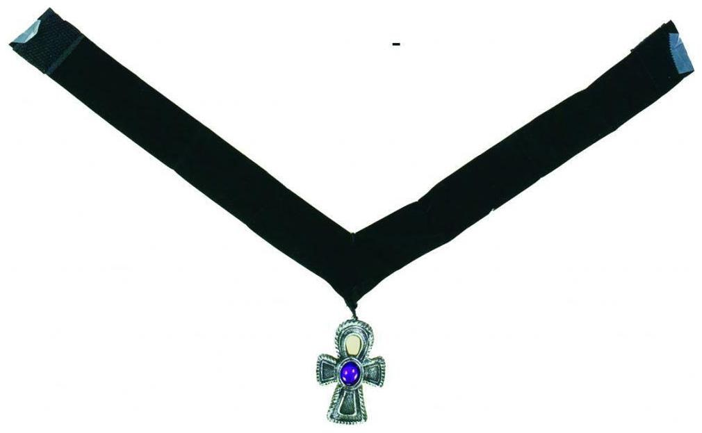 

Gothic ANKH Vampire Plastic Jewelry Medallion w Velvet Choker