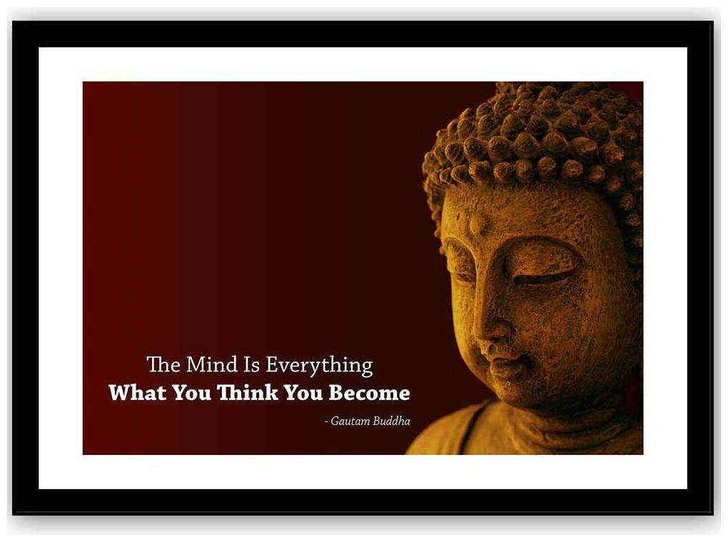 

GRABCHOICE Buddha Quotation Framed Poster For Room Textured Print Waterproof Durable Scratch Proof 12 X 18