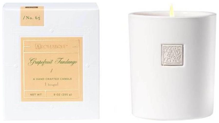 

GRAPEFRUIT FANDANGO Aromatique Boxed 9 oz White Ceramic Scented Jar Candle