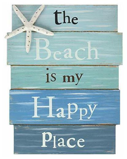 

Grasslands Road Wall Starfish GR Beach is My Happy Place Plaque White Blue
