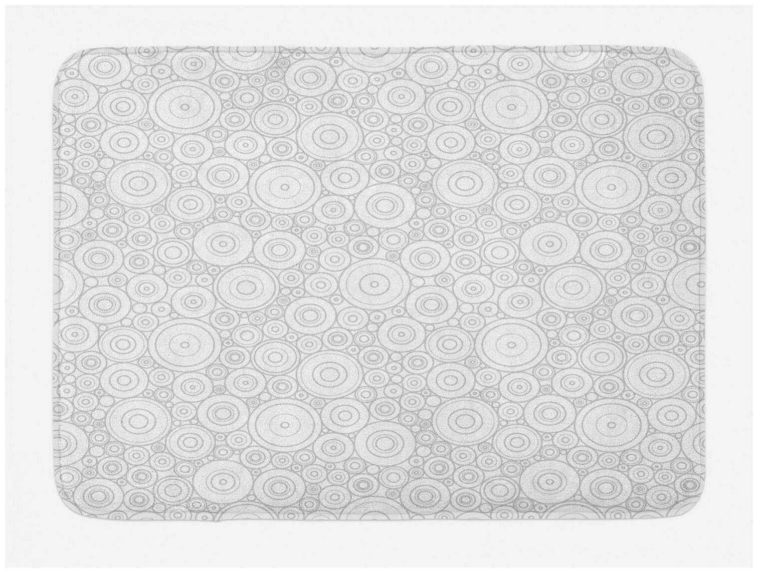 

Gray Bath Mat Geometric Circles Retro Non-Slip Plush Mat 29 5 X 17 5 Inches