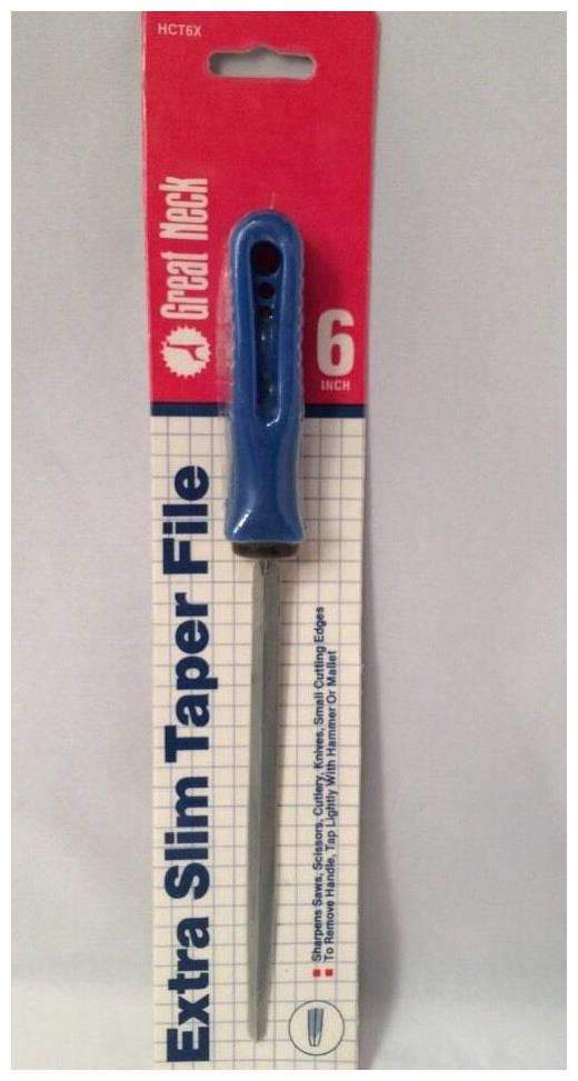 

Great Neck Saw 6in Taper File With Handle HCT6X NEW
