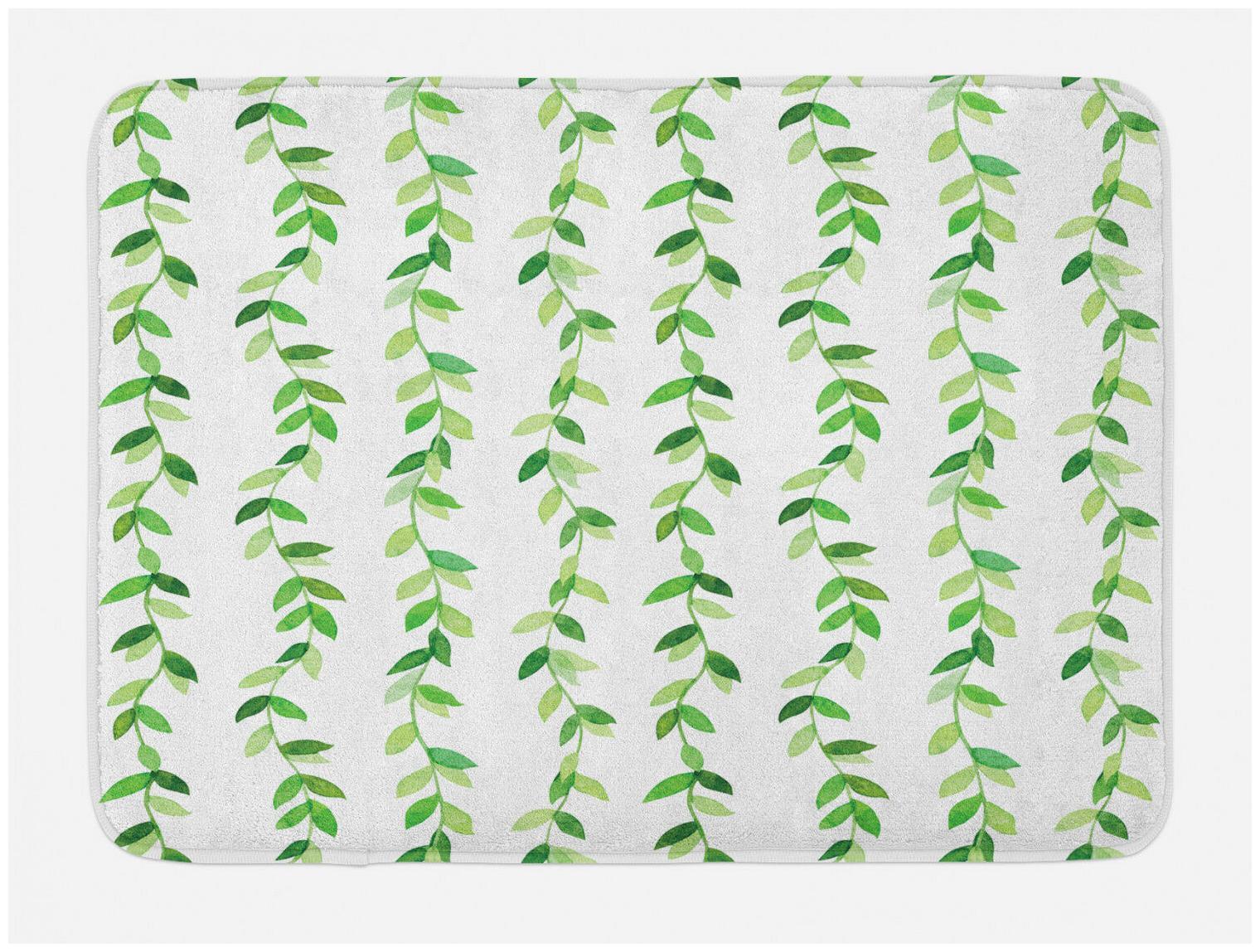 

Green Bath Mat Vivid Watercolor Swirls Non-Slip Plush Mat 29 5 X 17 5 Inches
