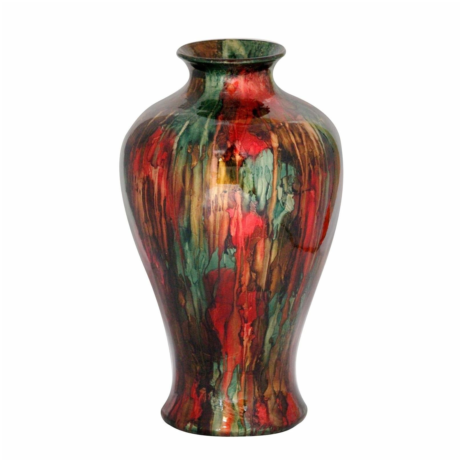 

Green Multicolor Amphora Jar Vase Red Brown Green