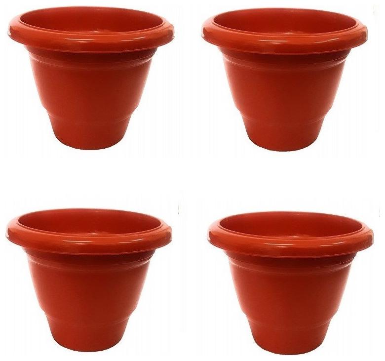 

Green Plant Indoor Plastic Round Pot Set Of 4 (Gamla)