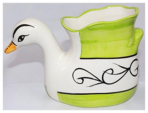 

Green Plant Indoor Ceramic Plant Pot In Duck Shape Set Of 1