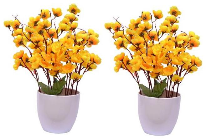 

Green Plant Indoor Artificial Orchid Bonsai Plants Set Of 2