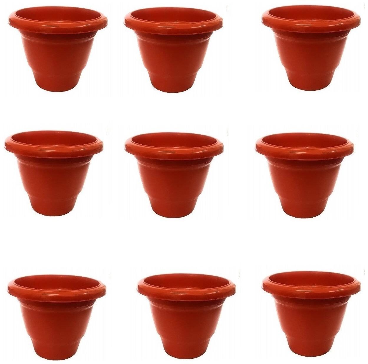 

Green Plant Indoor Plastic Round Pot Set Of 9 (Gamla)