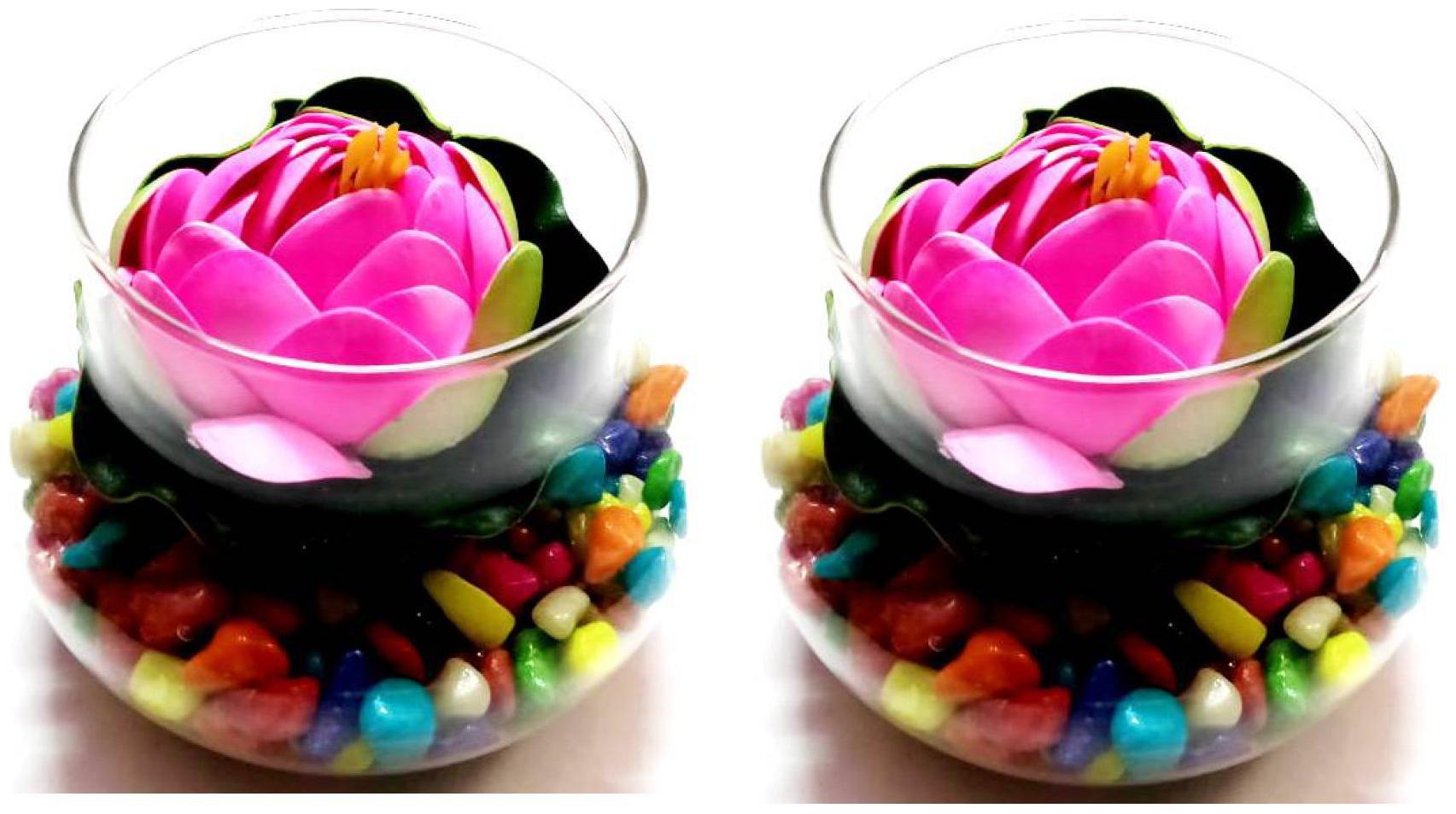 

Green Plant Indoor Artificial Floating Flower With Pot Set Of 2 pcs