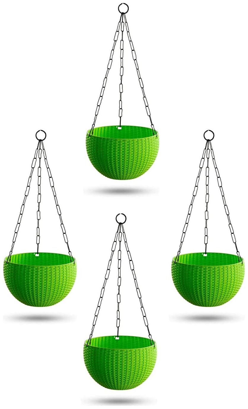 

GREEN PLANT INDOOR Ratan Hanging Pot Set of 4 PCS