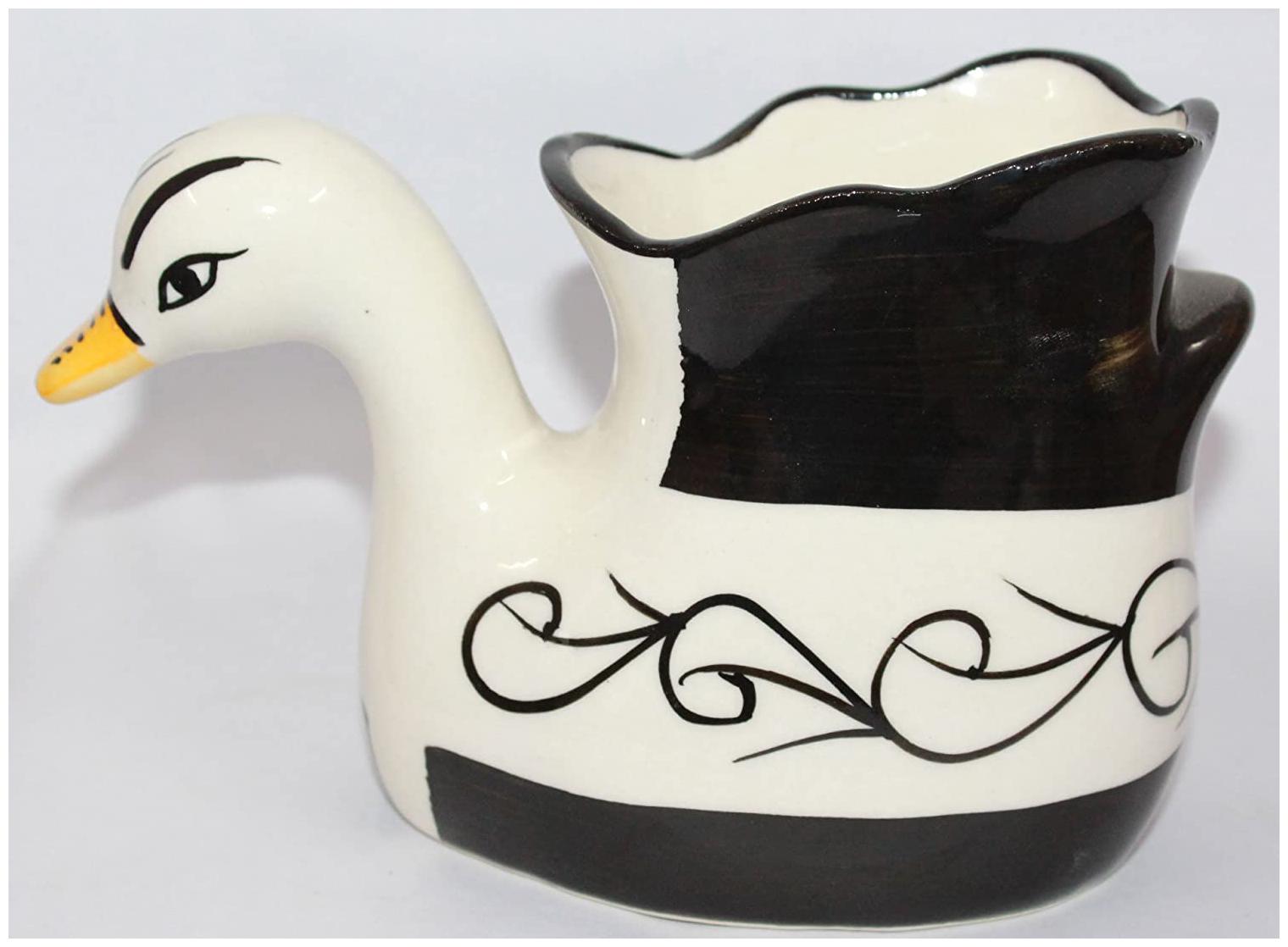 

Green plant indoor Ceramic Plant Pot in Duck Shape Set of 1